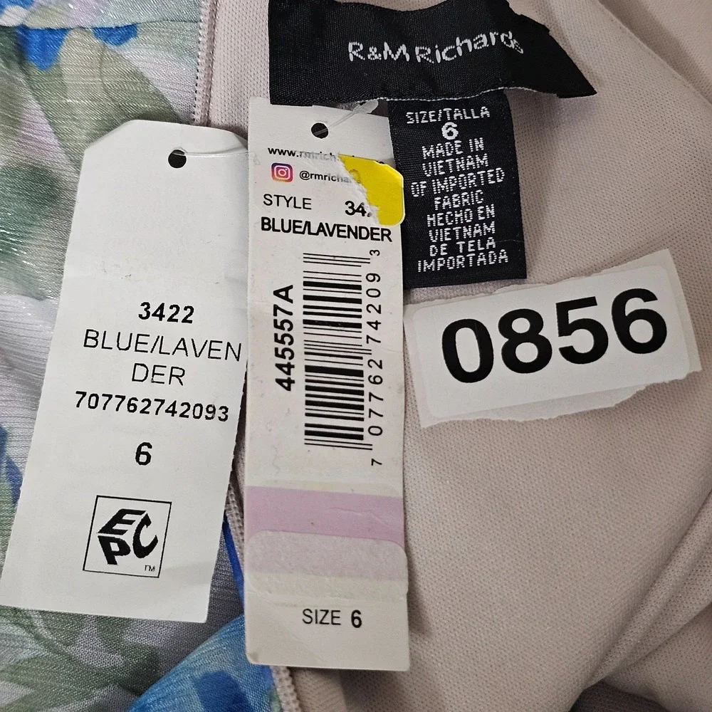 R&M Richard Women Dress A-Line Size 6/Small Blue Pastel Halter Neck Layering 856